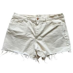 Universal Thread Women’s Size 16 Ecru High Rise Denim Shorts Raw Hem Cutoff